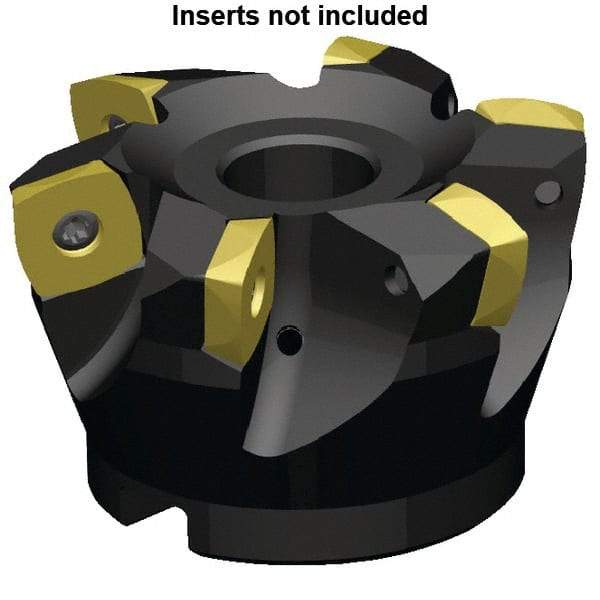 Kennametal - 7 Inserts, 80mm Cutter Diam, 3.5mm Max Depth of Cut, Indexable High-Feed Face Mill - 27mm Arbor Hole Diam, 50mm High, 7792VXE16 Toolholder, XE..160512.. Inserts, Series 7792VX - Caliber Tooling