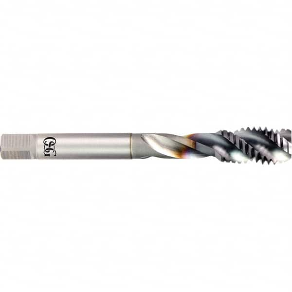 OSG - 1-1/4-12 UNF 4 Flute 2B Semi-Bottoming Spiral Flute Tap - Powdered Metal, TiCN Finish, 150mm OAL, Right Hand Flute, Right Hand Thread, H8, Series 16505 - Caliber Tooling