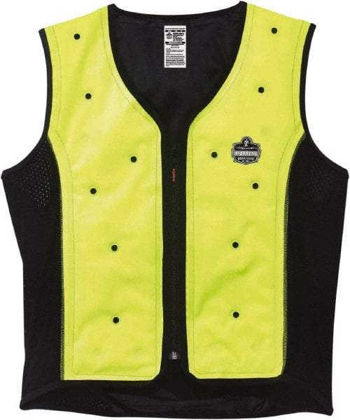 Ergodyne - Size 4XL, Lime Cooling Vest - 53 to 56" Chest, Zipper Front - Caliber Tooling