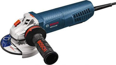 Bosch - 4-1/2" Wheel Diam, 11,500 RPM, Corded Angle & Disc Grinder - 5/8-11 Spindle, 120 Volts, 10 Amps - Caliber Tooling