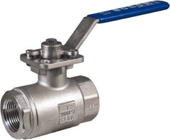 BONOMI - 3/4" Pipe, Full Port, Stainless Steel Full Port Ball Valve - 2 Piece, NPT Ends, Lever Handle, 3,000 WOG - Caliber Tooling