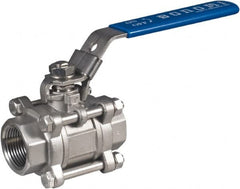 BONOMI - 3/4" Pipe, Full Port, Stainless Steel Full Port Ball Valve - 2 Piece, NPT Ends, Locking Lever Handle, 1,500 WOG, 150 WSP - Caliber Tooling