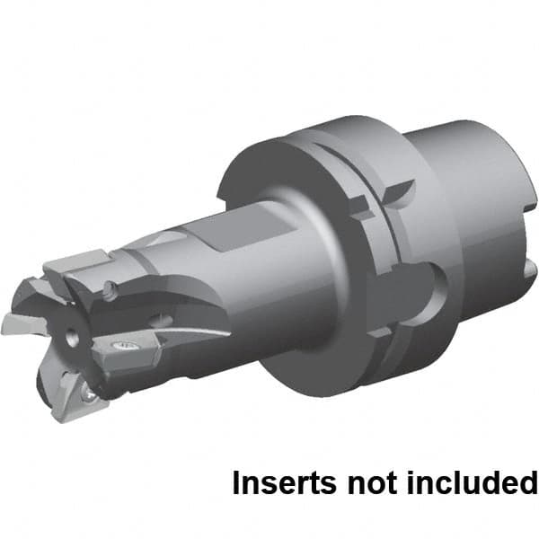 Kennametal - 25mm Cut Diam, 16mm Max Depth of Cut, 133mm OAL, Indexable Square Shoulder End Mill - ZDET16M5..721 Inserts, HSK63A Taper Shank, 0° Lead Angle, Series 5720VZ16 - Caliber Tooling