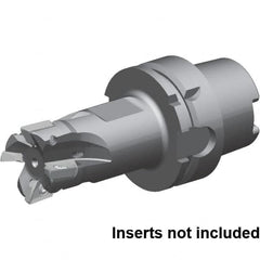 Kennametal - 40mm Cut Diam, 16mm Max Depth of Cut, 133mm OAL, Indexable Square Shoulder End Mill - ZDET16M5..721 Inserts, HSK63A Taper Shank, 0° Lead Angle, Series 5720VZ16 - Caliber Tooling