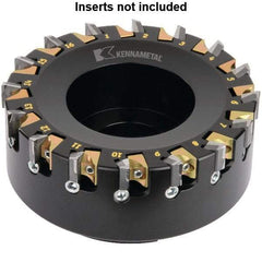 Kennametal - 16 Inserts, 125mm Cut Diam, 40mm Arbor Diam, 4.6mm Max Depth of Cut, Indexable Square-Shoulder Face Mill - 0° Lead Angle, 63mm High, KSDR100031E1W4S Insert Compatibility, Series KBDM - Caliber Tooling