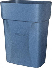 Made in USA - 14 Qt Blue Rectangle Trash Can - Polyethylene, None Graphic, Lid Not Included - Caliber Tooling