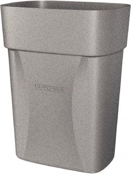 Made in USA - 14 Qt Gray Rectangle Trash Can - Polyethylene, None Graphic, Lid Not Included - Caliber Tooling