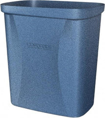 Made in USA - 10 Qt Blue Rectangle Trash Can - Polyethylene, None Graphic, Lid Not Included - Caliber Tooling