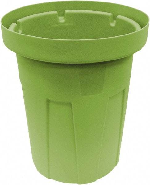 Made in USA - 50 Gal Green Round Trash Can - Polyethylene, None Graphic, Lid Not Included - Caliber Tooling