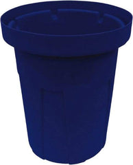 Made in USA - 40 Gal Blue Round Trash Can - Polyethylene, None Graphic, Lid Not Included - Caliber Tooling