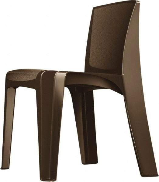 Made in USA - Polyethylene Brown Stacking Chair - Brown Frame, 21" Wide x 21" Deep x 30" High - Caliber Tooling