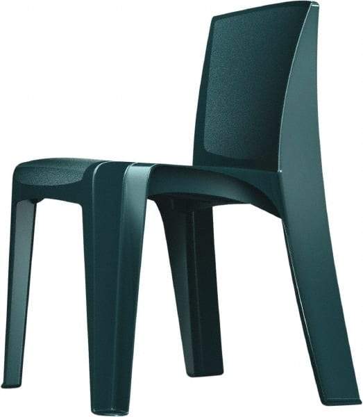 Made in USA - Polyethylene Green Stacking Chair - Green Frame, 21" Wide x 21" Deep x 30" High - Caliber Tooling