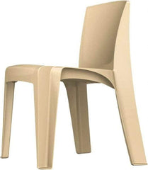 Made in USA - Polyethylene Buff Stacking Chair - Tan Frame, 21" Wide x 21" Deep x 30" High - Caliber Tooling