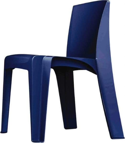 Made in USA - Polyethylene Slate Blue Stacking Chair - Slate Blue Frame, 21" Wide x 21" Deep x 30" High - Caliber Tooling