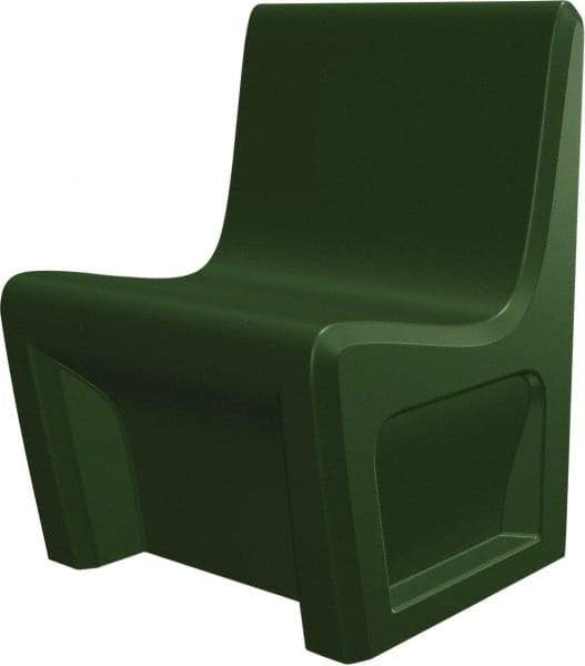 Made in USA - Green Polyethylene Guest Chair - 24" Wide x 33" High - Caliber Tooling