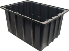 Made in USA - 17-1/4" Deep, Gray Polypropylene Stack & Nest Bin - 11-1/2" High x 23" Wide x 17-1/4" Long - Caliber Tooling