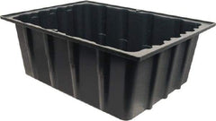 Made in USA - 17-1/4" Deep, Gray Polypropylene Stack & Nest Bin - 8-1/2" High x 23" Wide x 17-1/4" Long - Caliber Tooling