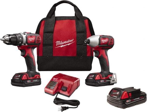 Milwaukee Tool - 18 Volt Cordless Tool Combination Kit - Includes Compact Drill/Driver & Impact Driver, Lithium-Ion Battery Included - Caliber Tooling