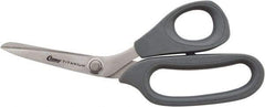 Clauss - 2-1/2" LOC, 8" OAL Stainless Steel High Leverage Scissors - Ambidextrous, Full Serrated, Glass-Filled Nylon Bent Handle, For Cutting, Kevlar - Caliber Tooling