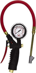 Milton - 0 to 230 psi Dial Straight Foot Dual Head Tire Pressure Gauge - 15' Hose Length - Caliber Tooling