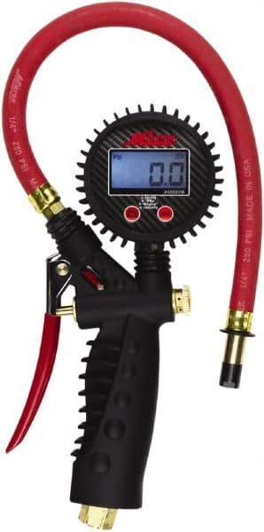 Milton - 0 to 255 psi Digital Straight Tire Pressure Gauge - AAA Battery, 15' Hose Length - Caliber Tooling