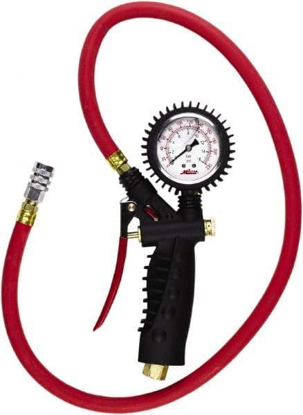 Milton - 0 to 230 psi Dial Kwik Grip Safety Tire Pressure Gauge - 36' Hose Length - Caliber Tooling