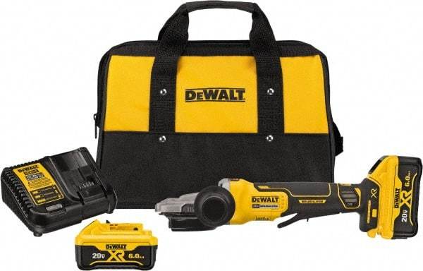 DeWALT - 5" Wheel Diam, 9,000 RPM, Cordless Angle & Disc Grinder - 5/8-11 Spindle, 20 Volts - Caliber Tooling