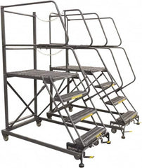 Ballymore - 86" 5 Step Single Entry Work Platform - Rolling Work Platform, 800 Lb Capacity, 50" Platform Height, 33" Base Width x 89" Base Depth, Grip Strut - Caliber Tooling