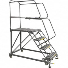 Ballymore - 76" 4 Step Single Entry Work Platform - Rolling Work Platform, 800 Lb Capacity, 40" Platform Height, 38" Base Width x 83" Base Depth, Grip Strut - Caliber Tooling