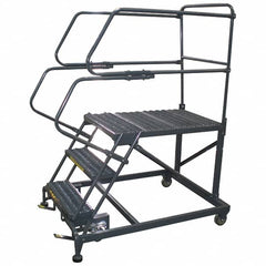 Ballymore - 66" 3 Step Single Entry Work Platform - Rolling Work Platform, 800 Lb Capacity, 30" Platform Height, 38" Base Width x 65" Base Depth, Grip Strut - Caliber Tooling