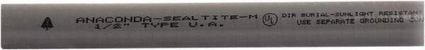 Anaconda Sealtite - 4" Trade Size, 25' Long, Flexible Liquidtight Conduit - Galvanized Steel & PVC, 101.6mm ID, Gray - Caliber Tooling