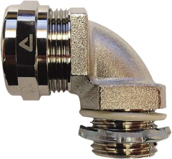 Anaconda Sealtite - 2" Trade, 316 Stainless Steel Threaded 90° Liquidtight Conduit Connector - Partially Insulated - Caliber Tooling