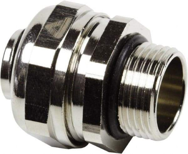 Anaconda Sealtite - 2" Trade, Nickel Plated Brass Threaded Straight Liquidtight Conduit Connector - Partially Insulated - Caliber Tooling