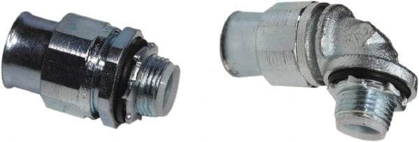 Anaconda Sealtite - 3/4" Trade, Zinc Plated Steel Threaded 90° Liquidtight Conduit Connector - Insulated - Caliber Tooling