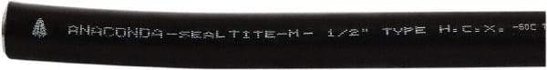 Anaconda Sealtite - 1/2" Trade Size, 500' Long, Flexible Liquidtight Conduit - Galvanized Steel & Rubber, 12.7mm ID, Black - Caliber Tooling