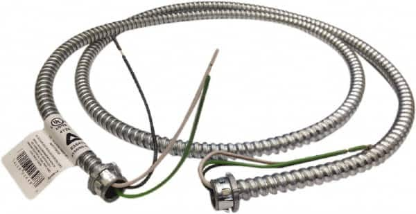 Anaconda Sealtite - 3/8" Trade Size, 6' Long, Flexible Fixture Whip Conduit - Galvanized Steel, 9.525mm ID - Caliber Tooling