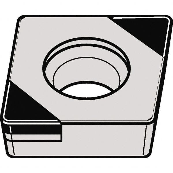 Kennametal - CCGW21.50.5 MT Grade KBH10 CBN Turning Insert - 80° Diamond, 1/4" Inscr Circle, 3/32" Thick, 0.008" Corner Radius - Caliber Tooling