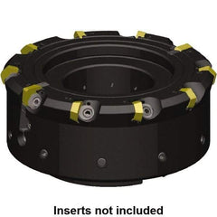 Kennametal - 12 Inserts, 160mm Cutter Diam, 1.1mm Max Depth of Cut, Indexable High-Feed Face Mill - 40mm Arbor Hole Diam, 62.97mm High, KCFM Toolholder, HDHN07008SR, SDHN1204ZZSN4W Inserts, Series KCFM - Caliber Tooling