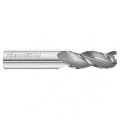 20mm Dia. x 100mm Overall Length 3-Flute 2.5mm C/R Solid Carbide SE End Mill-Round Shank-Center Cut-Uncoated - Caliber Tooling