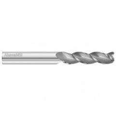 25mm Dia. x 150mm Overall Length 3-Flute 3mm C/R Solid Carbide SE End Mill-Round Shank-Center Cut-Uncoated - Caliber Tooling