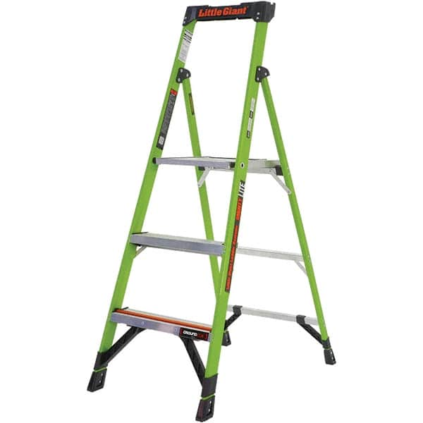 Little Giant Ladder - 3 Steps, 5' High, Type IAA Rating, Fiberglass Step Ladder - 375 Lb Capacity, 20-1/2" Base Width - Caliber Tooling