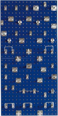 Triton - 24" Wide x 24" High Peg Board Kit - 2 Panels, 46 Hooks, Steel with Epoxy Coating, Blue - Caliber Tooling