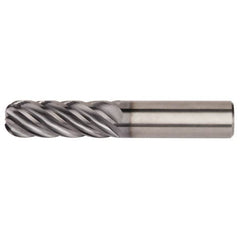 Kennametal - 1/2", 6 Flute, Single End, Solid Carbide, 0.12" Corner Radius End Mill - 3" OAL, 38° Helix, Right Hand Flute, 1" LOC, Right Hand Cut - Caliber Tooling