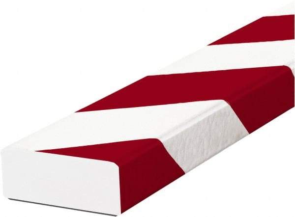 PRO-SAFE - 39" Long, Polyurethane Foam Type D Surface Guard - Red/White, 1" High x 2" Wide Side - Caliber Tooling