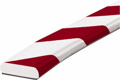 PRO-SAFE - 39" Long, Polyurethane Foam Type F Surface Guard - Red/White, 1" High x 2" Wide Side - Caliber Tooling