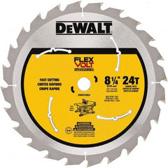 DeWALT - 8-1/4" Diam, 15.88mm Arbor Hole Diam, 24 Tooth Wet & Dry Cut Saw Blade - Steel, Smooth Action, Standard Round Arbor - Caliber Tooling