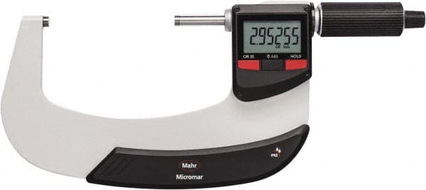 Mahr - 3"" Min Carbide-Tipped IP65 Rapid Measurement Electronic Outside Micrometer - Exact Industrial Supply