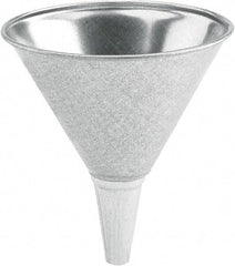 lumax - 64 oz Capacity Steel Funnel - 8-1/2" Mouth OD, 1/2" Tip OD, 3-1/4" Straight Spout, Silver - Caliber Tooling