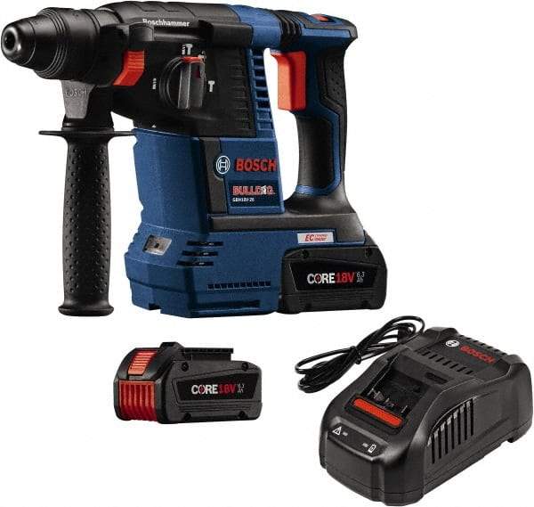 Bosch - 18 Volt SDS Plus Chuck Cordless Rotary Hammer - 0 to 4,300 BPM, 0 to 900 RPM, Reversible - Caliber Tooling