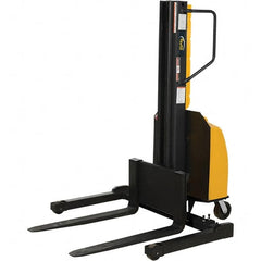 Vestil - 1,500 Lb Capacity, 118" Lift Height, Battery Powered Stacker - 2" Lowered Height, 36" Fork Length, 29" Overall Width - Caliber Tooling